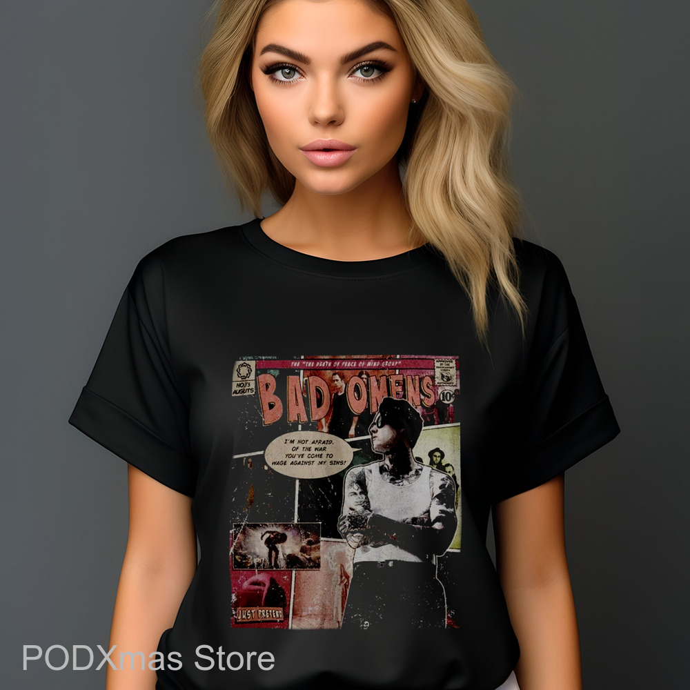 Bad Omens Comics Style I'm Not Afraid Of The War You've Come To Wage Against My Sins Shirt Bad Omens Comics Style I'm Not Afraid Of The War You've Come To Wage Against My Sins Shirt