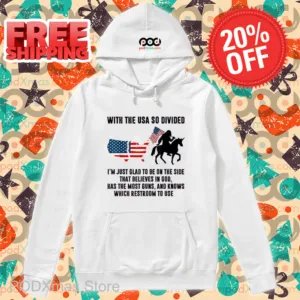 Bigfoot Riding Unicorn Flag With The USA So Divided Shirt