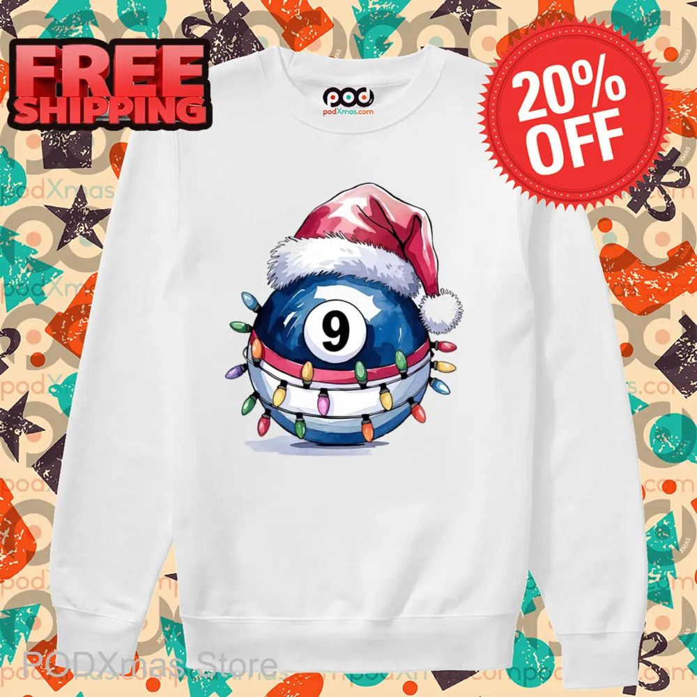 Bowling Christmas Light Santa Hat Christmas 2024 Shirt