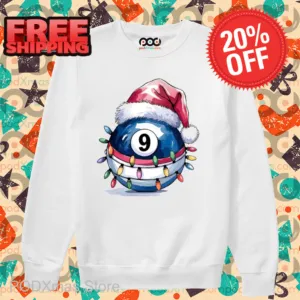 Bowling Christmas Light Santa Hat Christmas 2024 Shirt