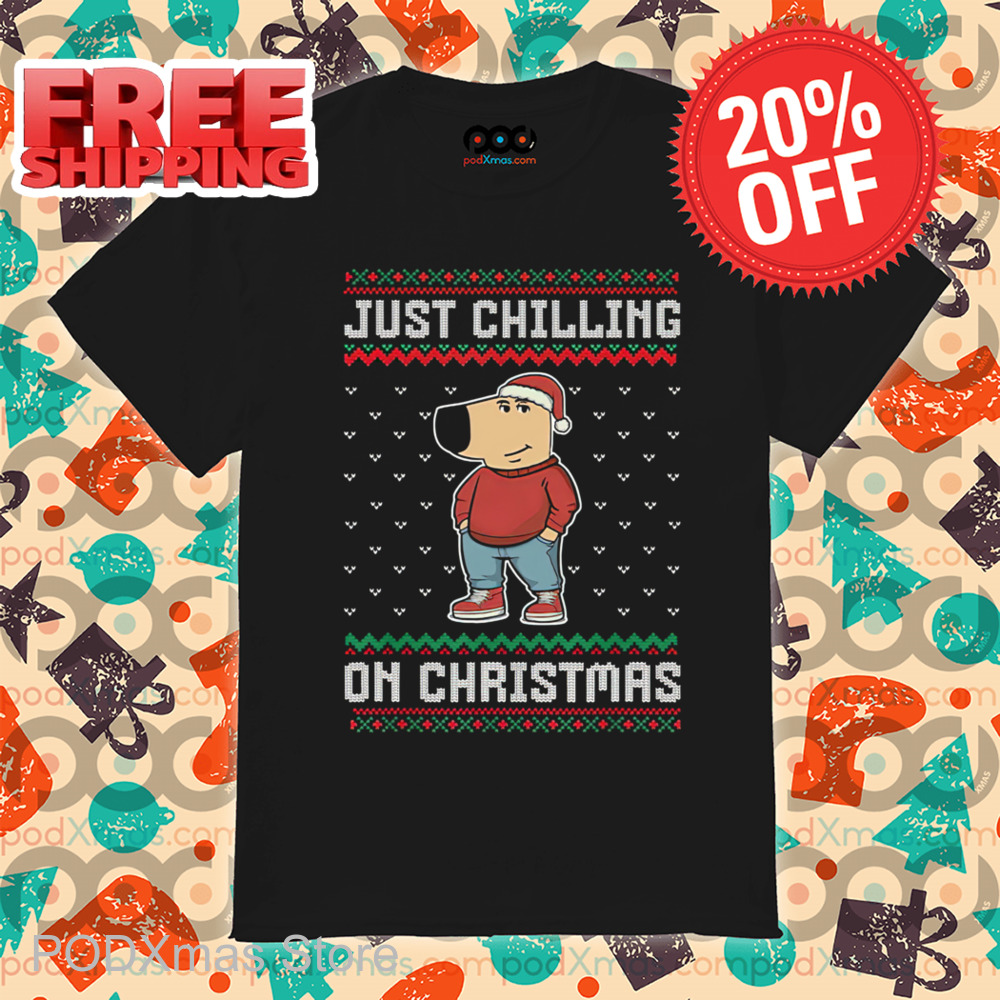 Chill Guy Meme Just Chilling On Christmas 2024 Shirt