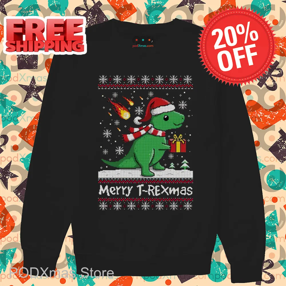 Dinosaur Merry T-Rexmas Ugly Christmas 2024 Shirt