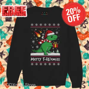 Dinosaur Merry T-Rexmas Ugly Christmas 2024 Shirt