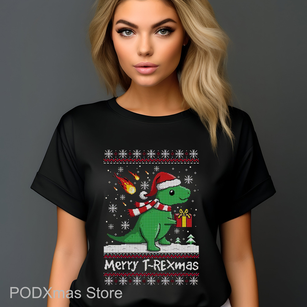 Dinosaur Merry T-Rexmas Ugly Christmas 2024 Shirt