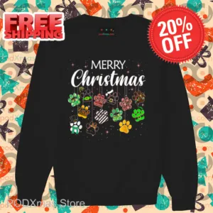 Dog Paws Merry Christmas 2024 Shirt