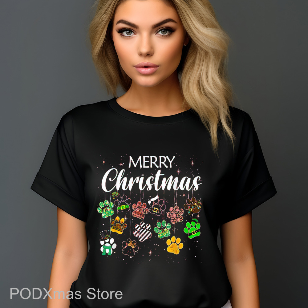 Dog Paws Merry Christmas 2024 Shirt