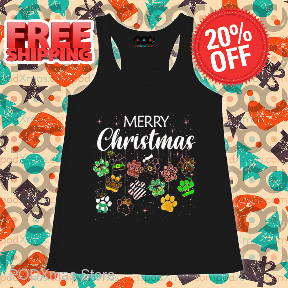 Dog Paws Merry Christmas 2024 Shirt