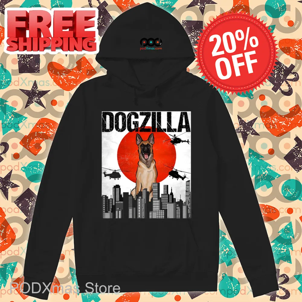Dogzilla City Helicopter Funny Shirt