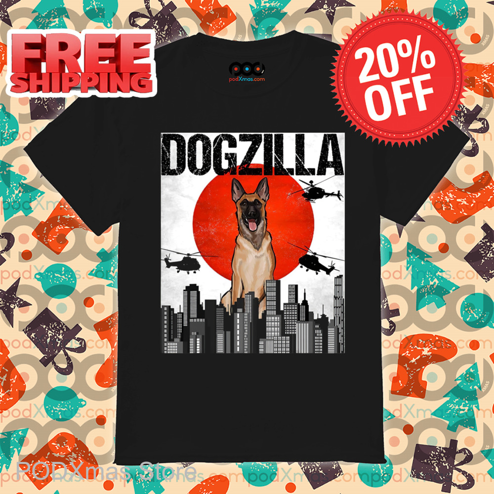 Dogzilla City Helicopter Funny Shirt