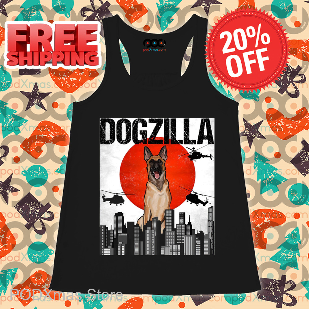 Dogzilla City Helicopter Funny Shirt