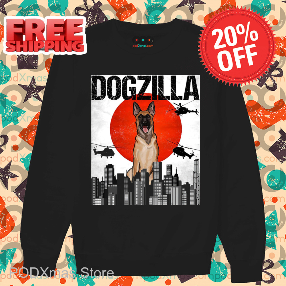 Dogzilla City Helicopter Funny Shirt