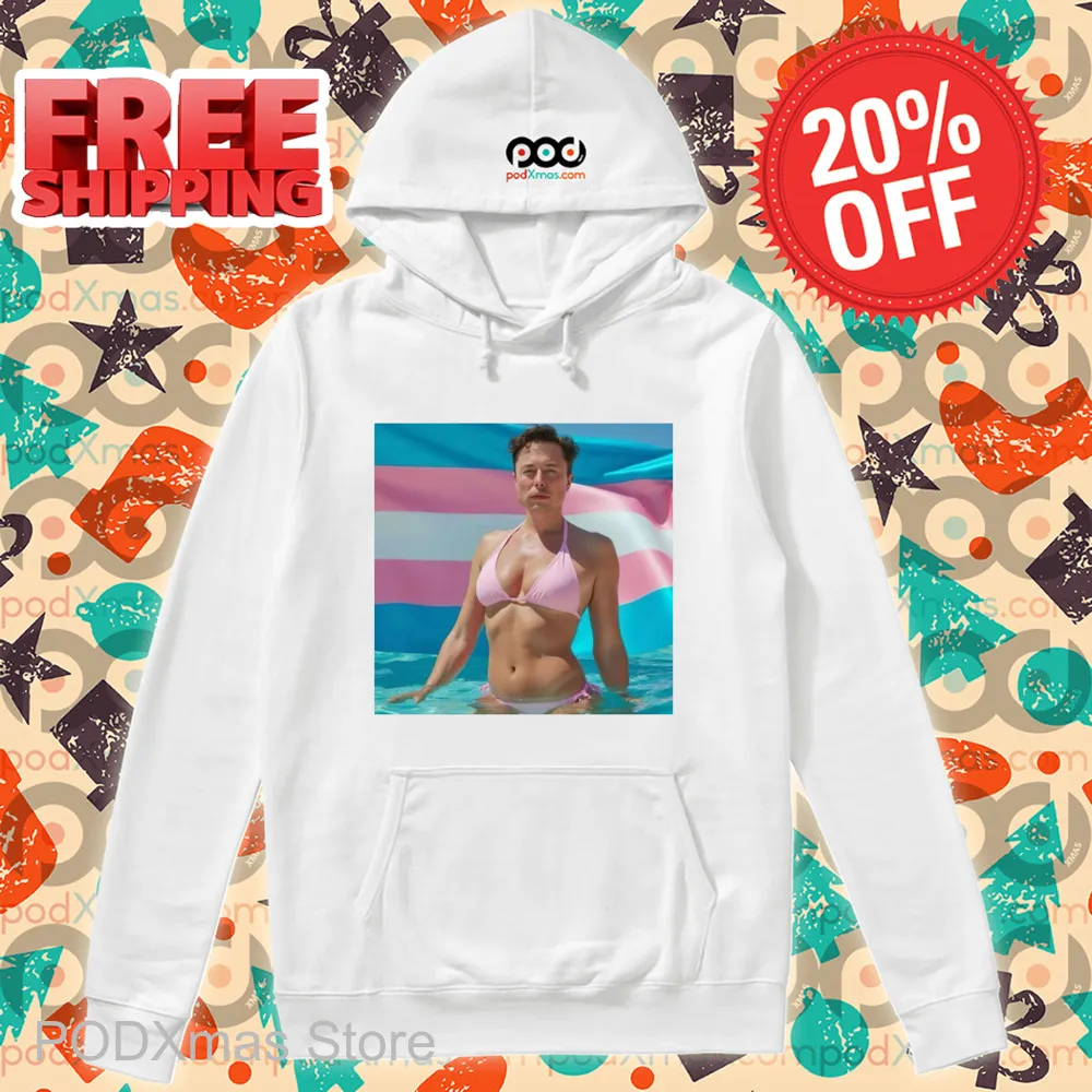 Elon Musk Bikini Trans Flag Shirt