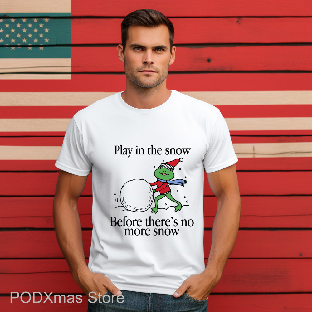 Frog Play In The Snow Before There's No More Show Shirt Frog Play In The Snow Before There's No More Show Shirt