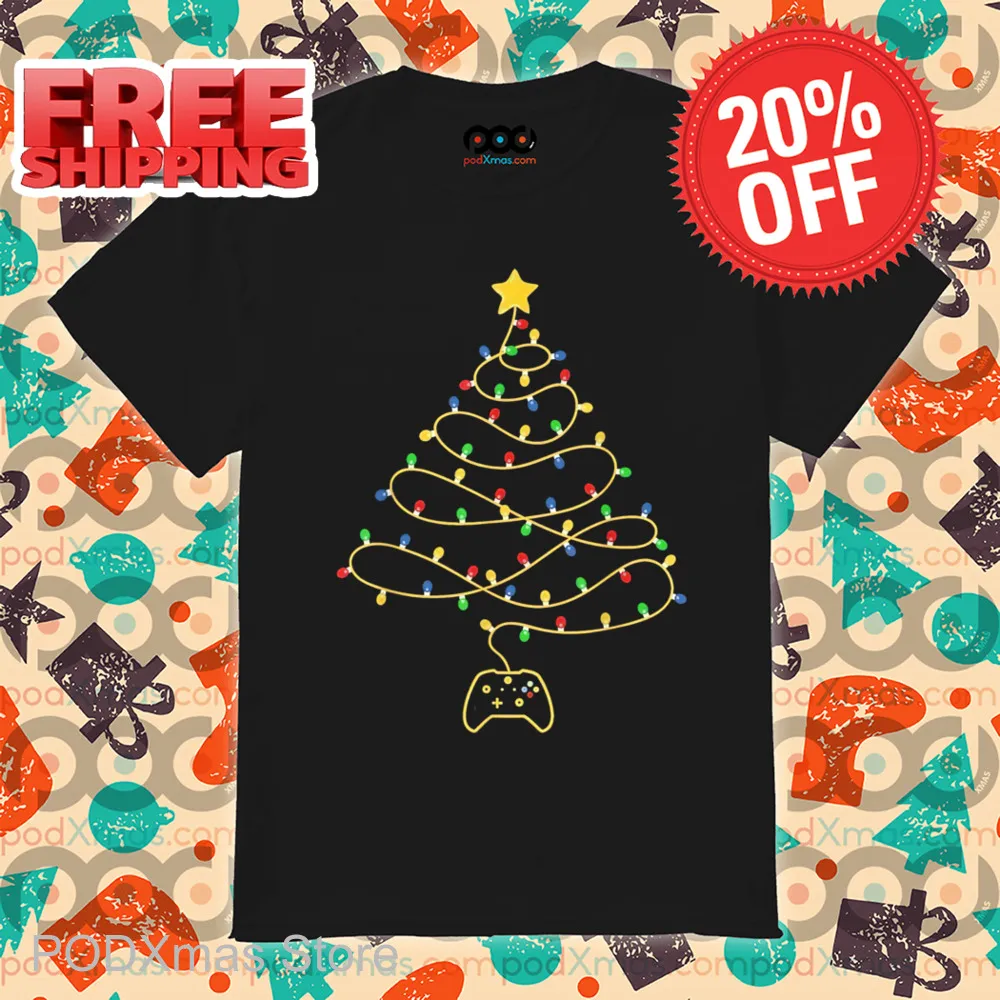 Gamepad Pine Tree Christmas 2024 Shirt