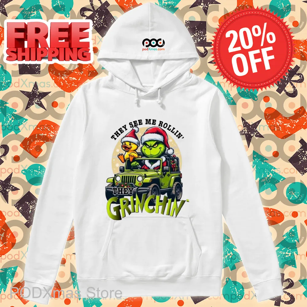 Grinch Duck Truck They See Me Rollin They Grinchy Christmas 2024 Shirt