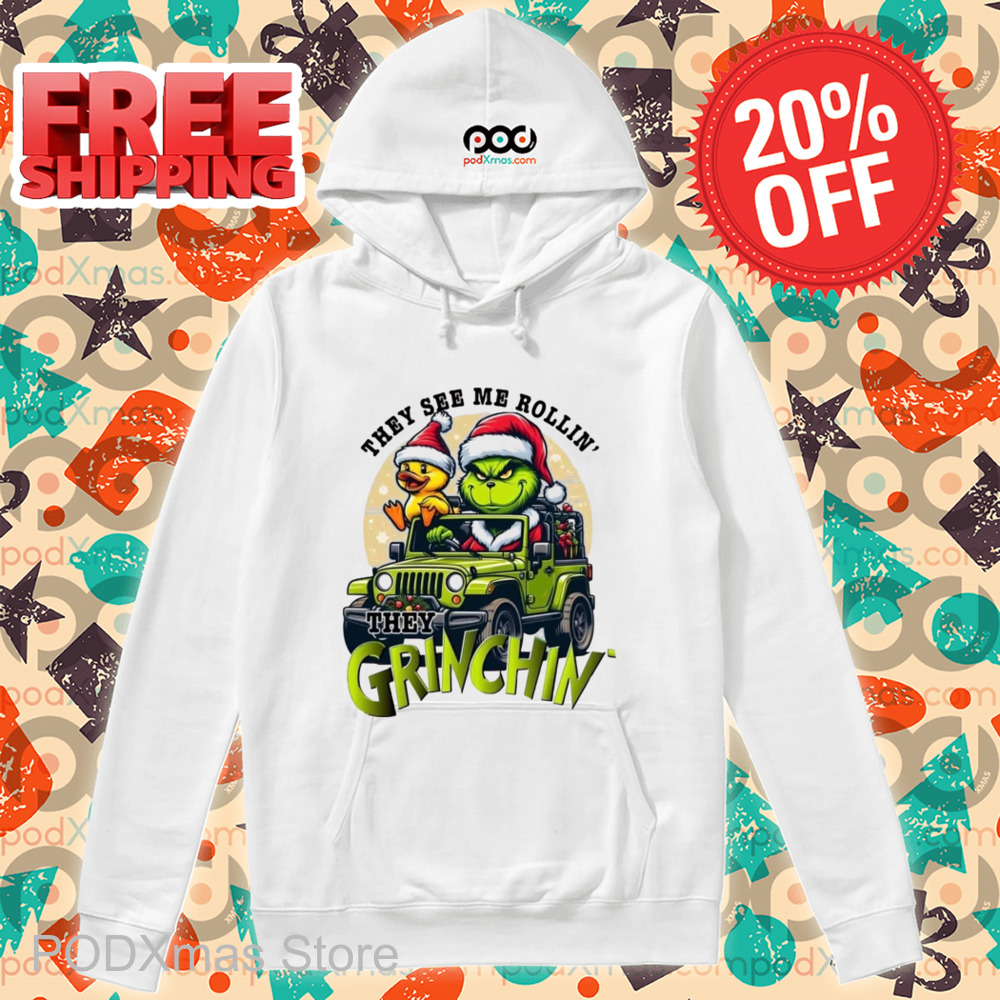Grinch Duck Truck They See Me Rollin They Grinchy Christmas 2024 Shirt
