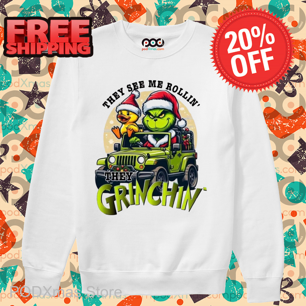 Grinch Duck Truck They See Me Rollin They Grinchy Christmas 2024 Shirt Grinch Duck Truck They See Me Rollin They Grinchy Christmas 2024 Shirt