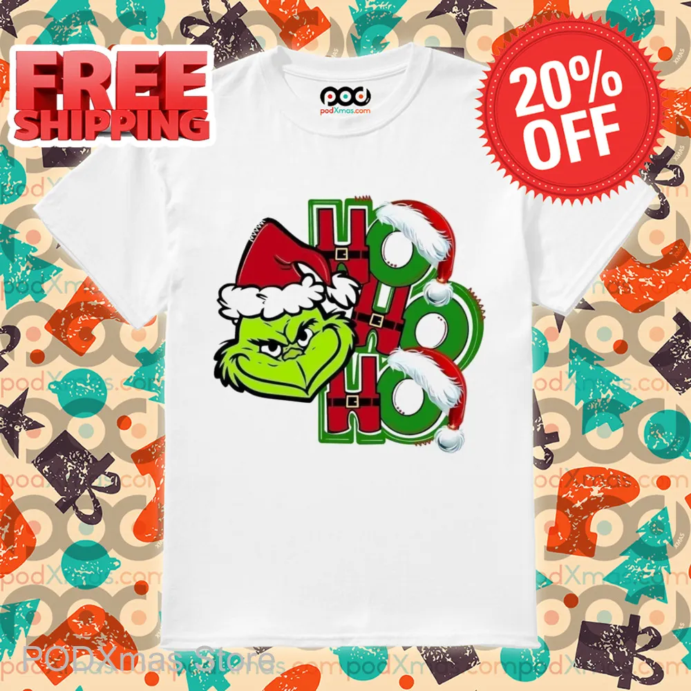 Grinch Face Ho Ho Ho 2024 Christmas SHirt
