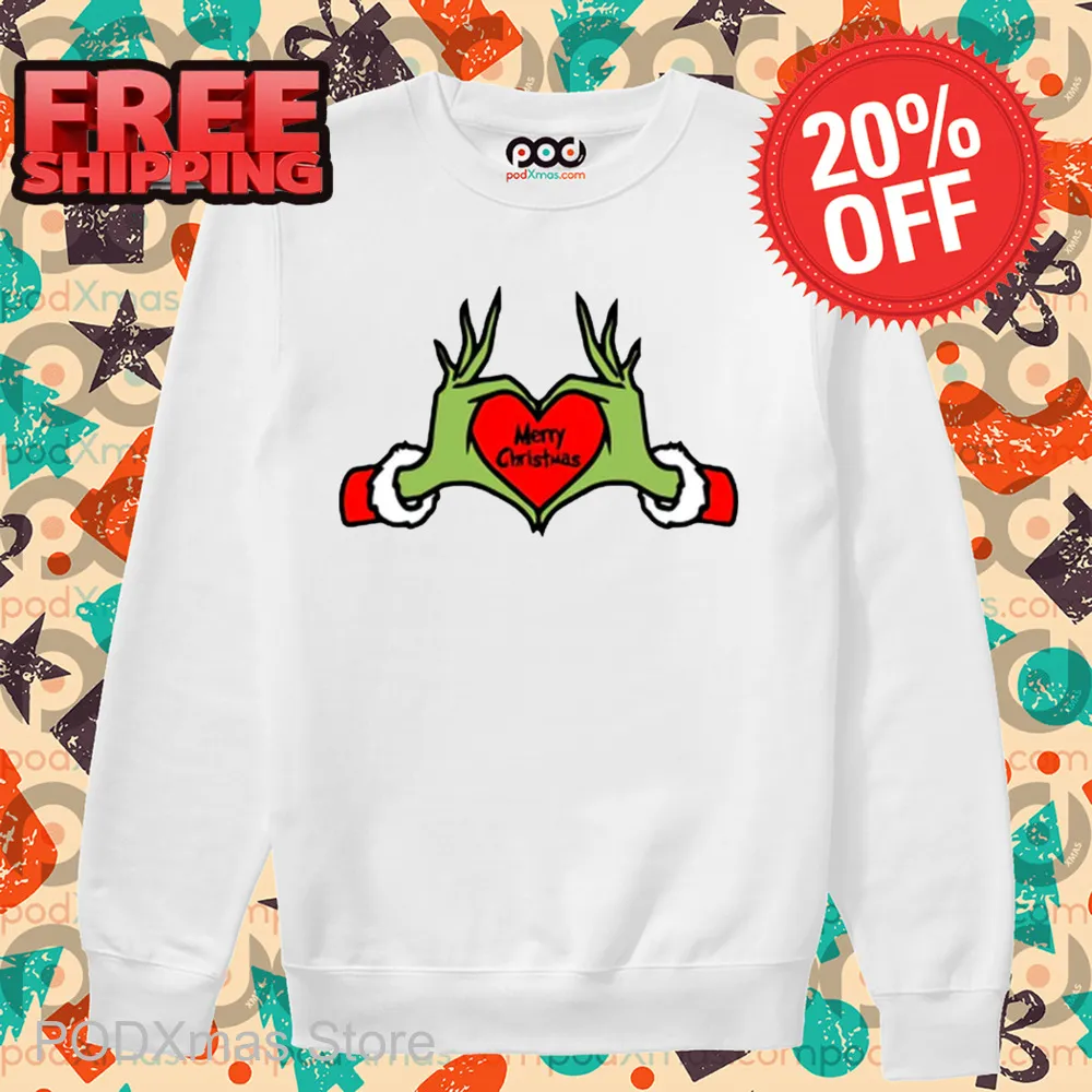 Grinch Hand Love Merry Christmas 2024 Shirt