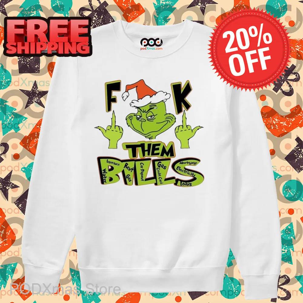 Grinch Middle Finger Fuck Them Bills 2024 Shirt