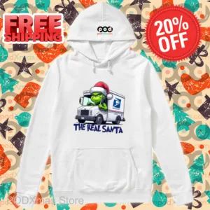 Grinch Santa USPS The Real Santa Christmas 2024 Shirt