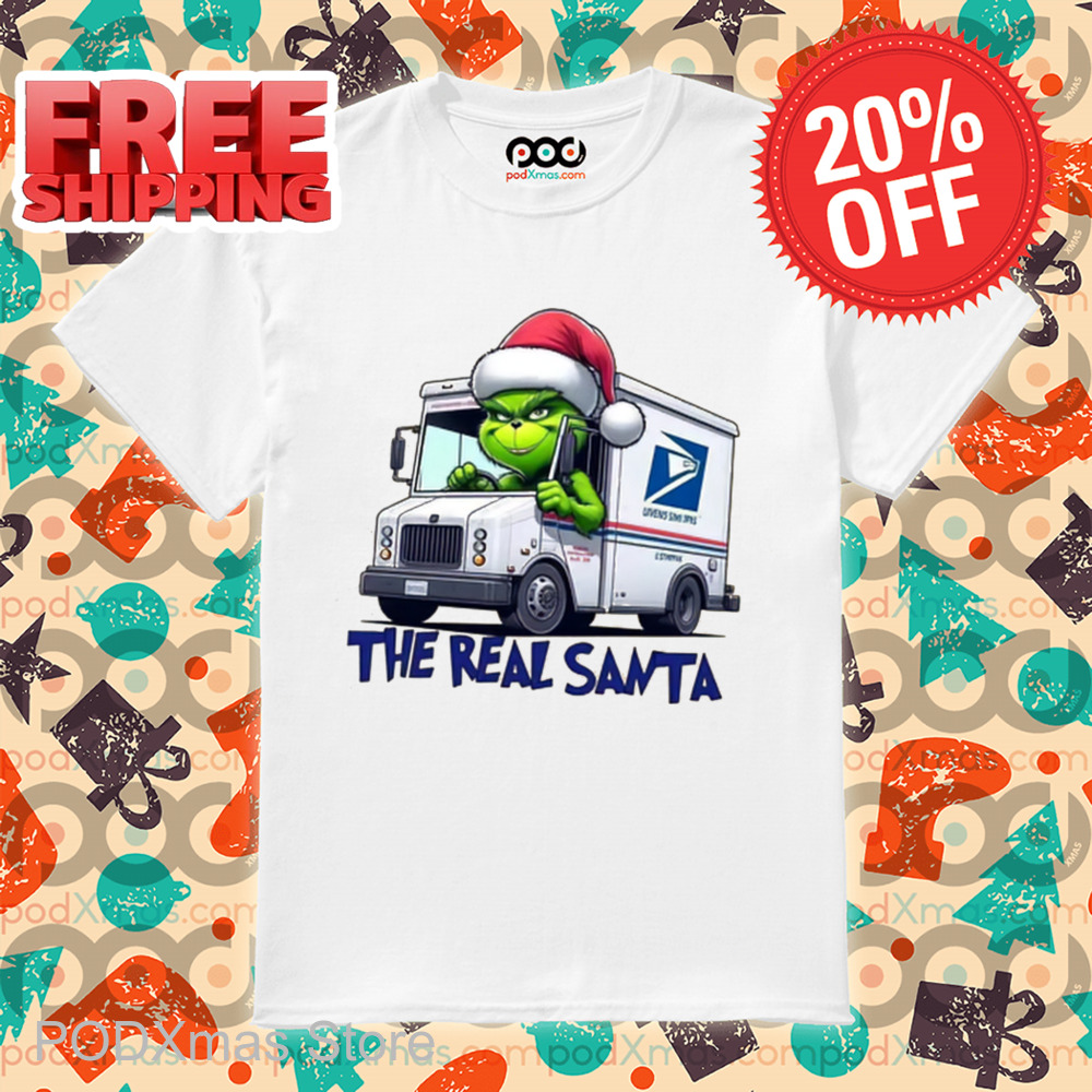 Grinch Santa USPS The Real Santa Christmas 2024 Shirt