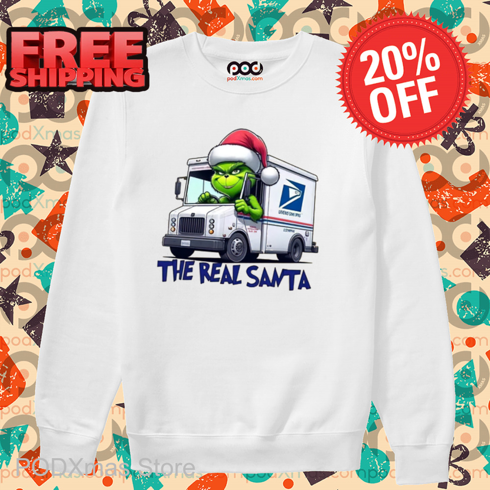 Grinch Santa USPS The Real Santa Christmas 2024 Shirt