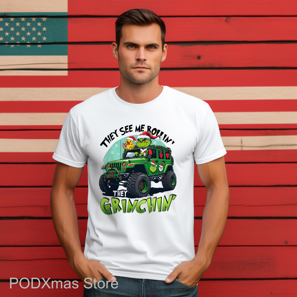 Grinch Truck They See Me Rollin They Grinch In' Christmas 2024 Shirt Grinch Truck They See Me Rollin They Grinch In' Christmas 2024 Shirt