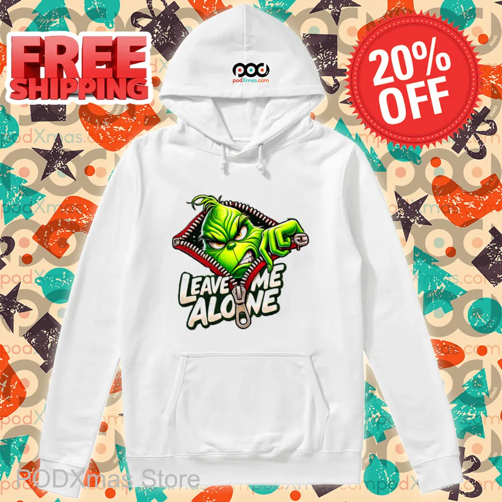 Grinch Zip Leave Me Alone Chistmas 2024 Shirt