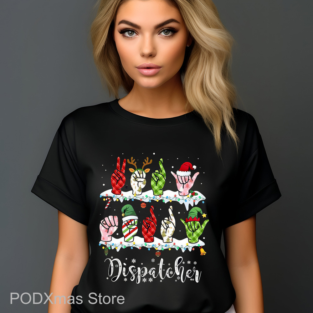 Hand Sign Posters Dispatcher Christmas 2024 Shirt