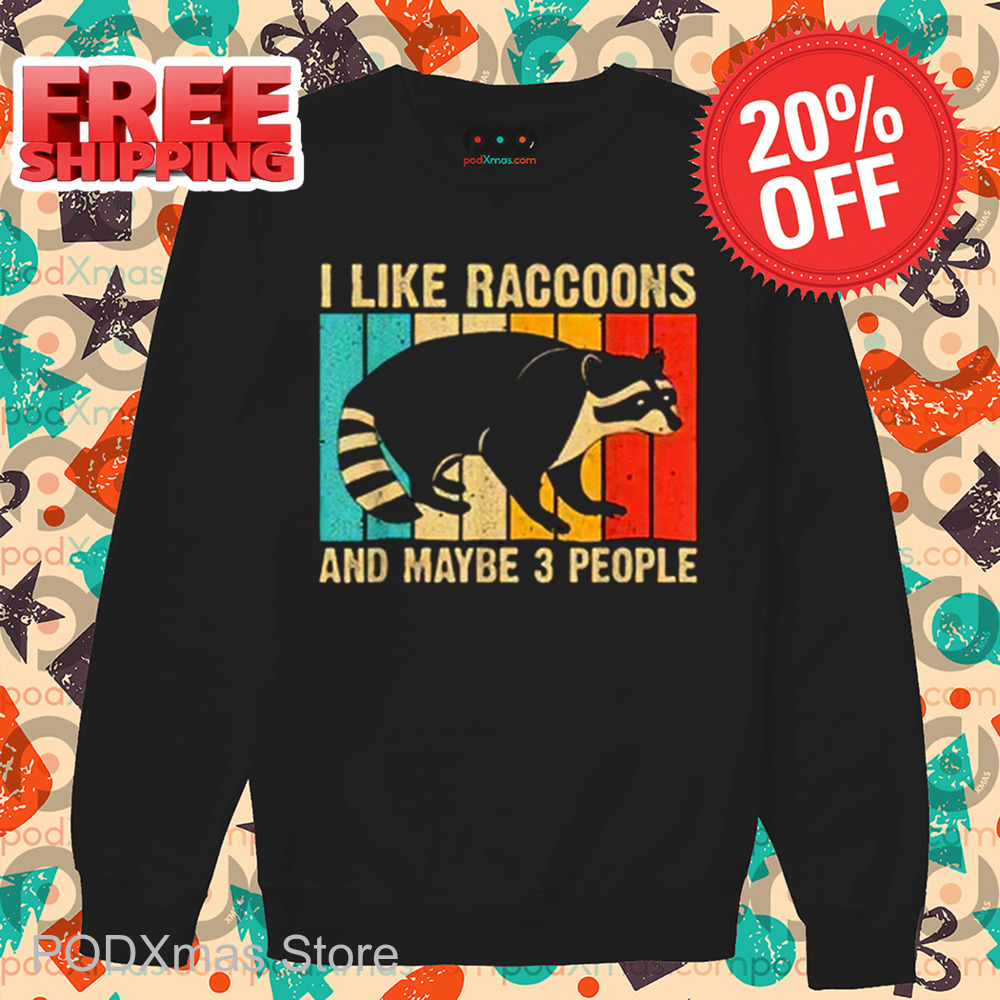 I Like Raccoons And Maybe 3 People Vintage 2024 Shirt