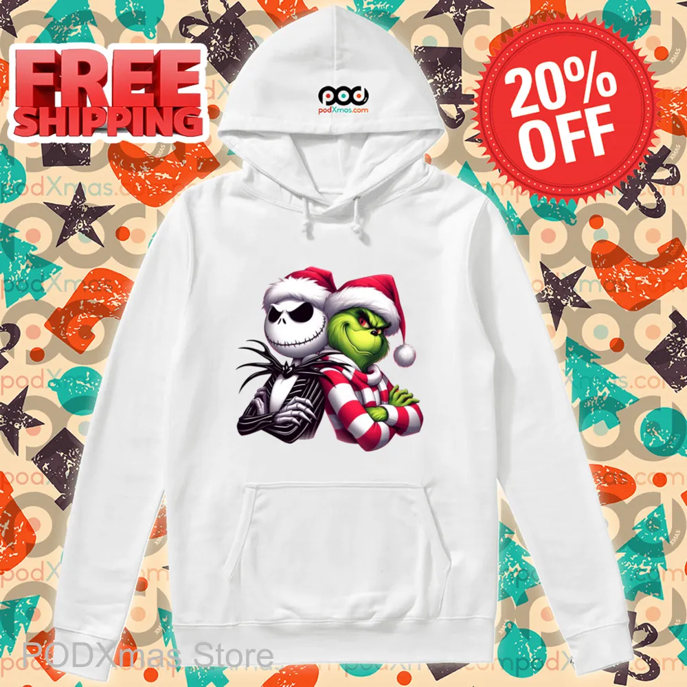 Jack Skellington And Grinch Together Christmas 2024 Shirt