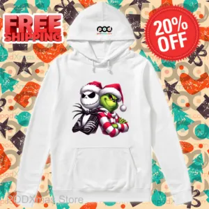 Jack Skellington And Grinch Together Christmas 2024 Shirt