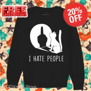 Middle Finger Cat I Hate People Shirt
