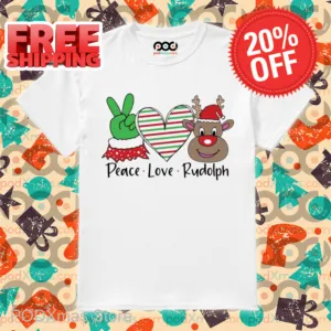 Peace Love Rudolph Christmas 2024 Shirt