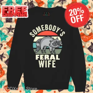 Raccoon Somebody's Feral Wife 2024 Retro Shirt