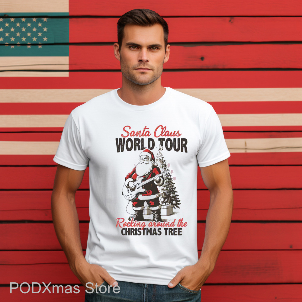 Santa Claus World Tour Rockin Around The Christmas Tree 2024 Shirt