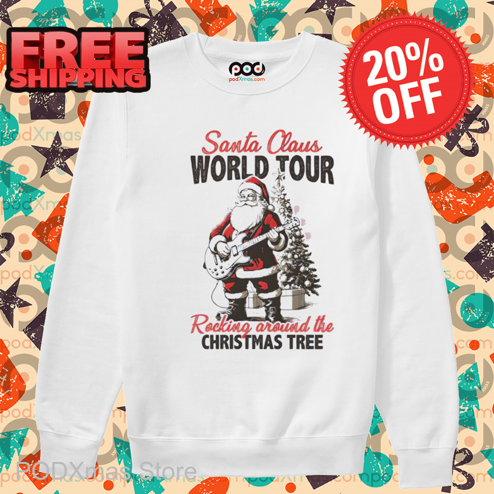 Santa Claus World Tour Rockin Around The Christmas Tree 2024 Shirt