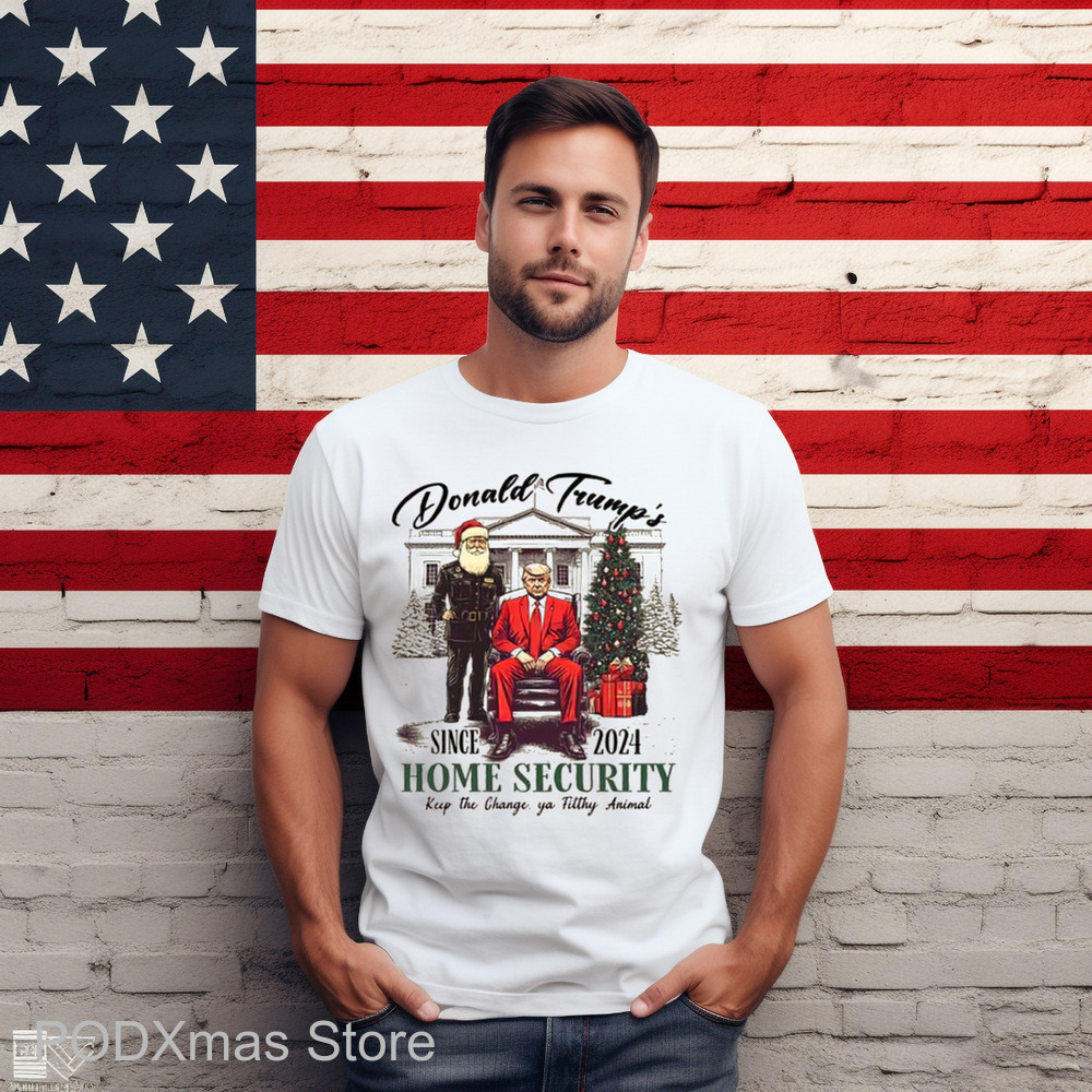 Santa Donald Trump's Since 2024 Home Security Keep The Change Ya Filthy Animal Shirt Santa Donald Trump's Since 2024 Home Security Keep The Change Ya Filthy Animal Shirt