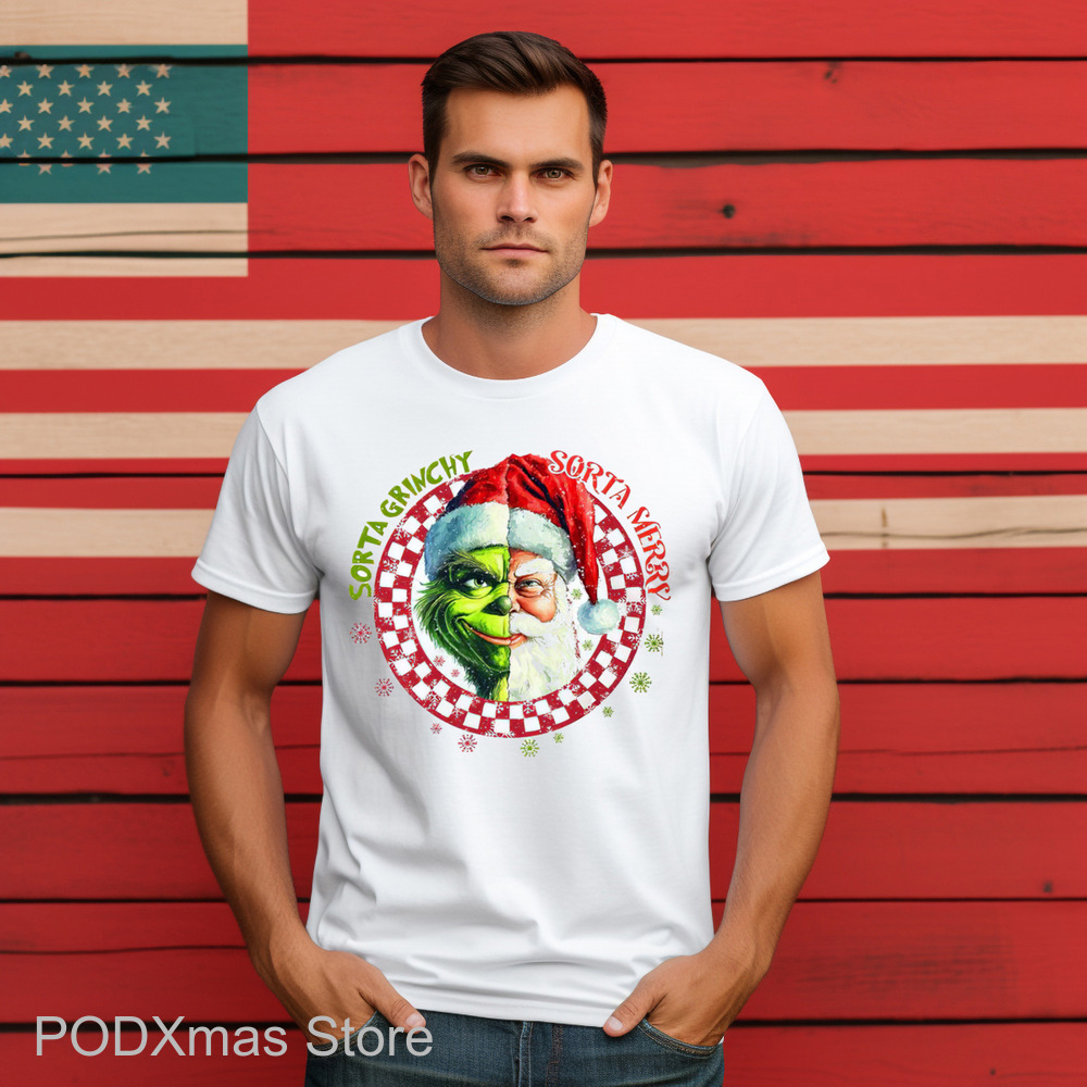 Santa Grinch Sorta Grinchy Sorta Merry Christmas 2024 Shirt