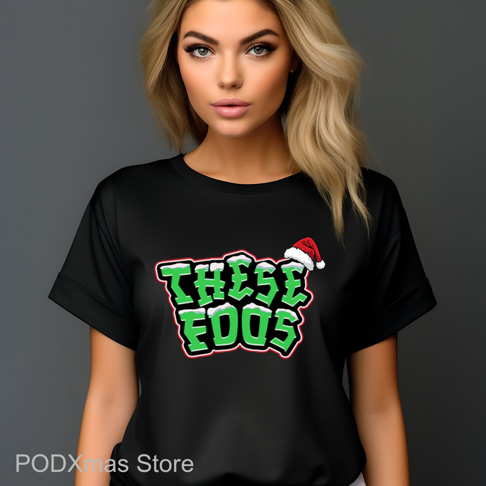 Santa Hat These Foos Christmas Shirt Santa Hat These Foos Christmas Shirt