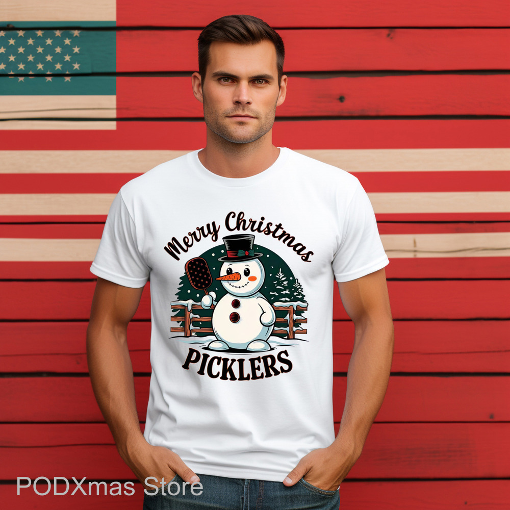 Snowman Merry Christmas Pickleball 2024 Shirt