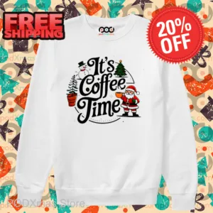 Snowman Santa It's Coffee Time Shirt