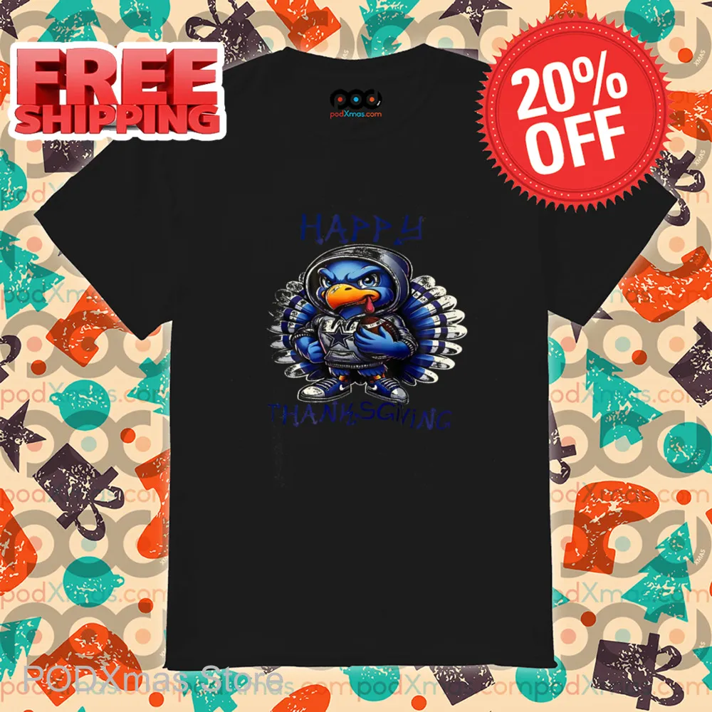 Turkey Dallas Cowboys Happy Thanksgiving 2024 Shirt
