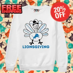 Turkey Detroit Lions Lionsgiving 2024 Shirt