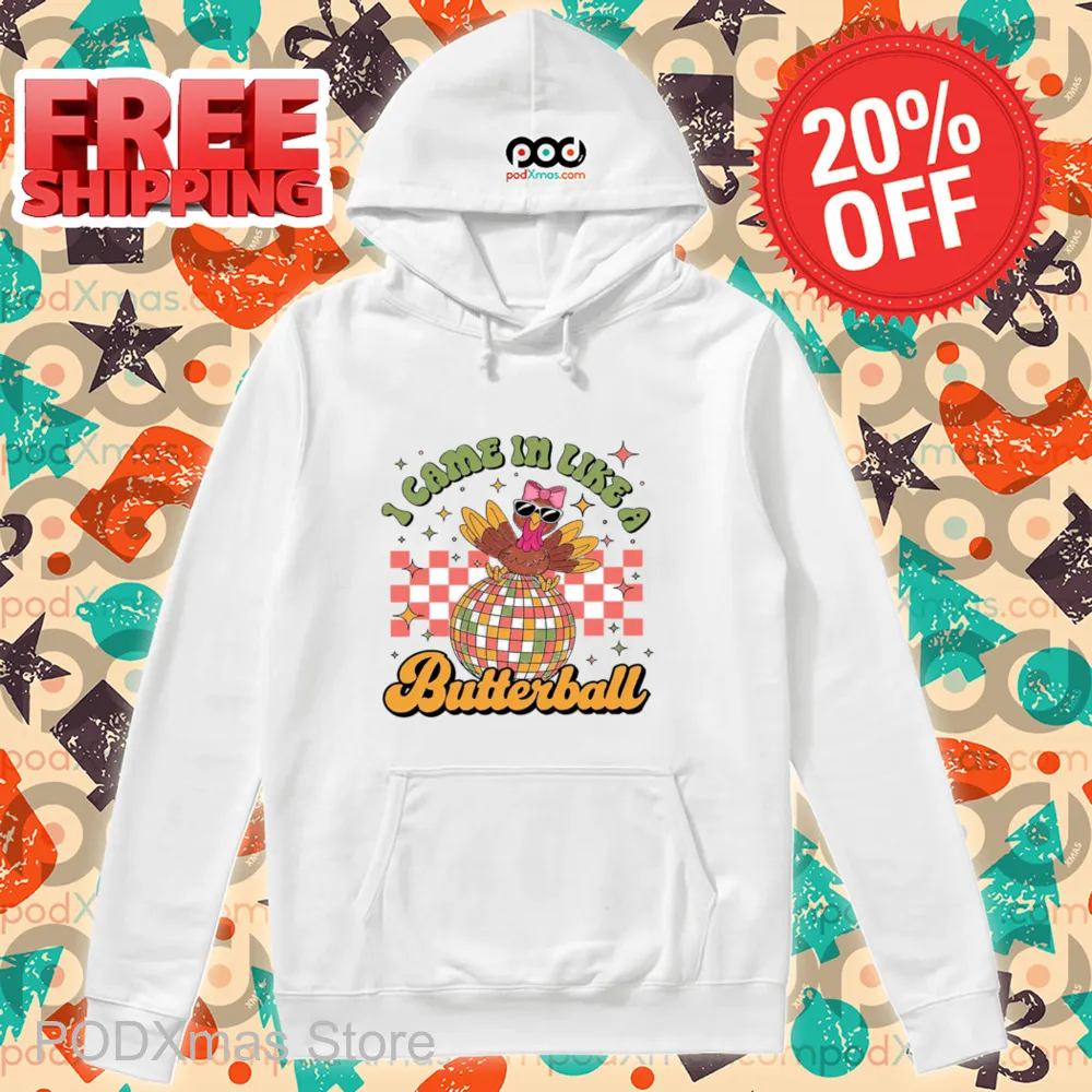 Turkey Disco Ball I Came In Like A Butterball Retro 2024 Shirt