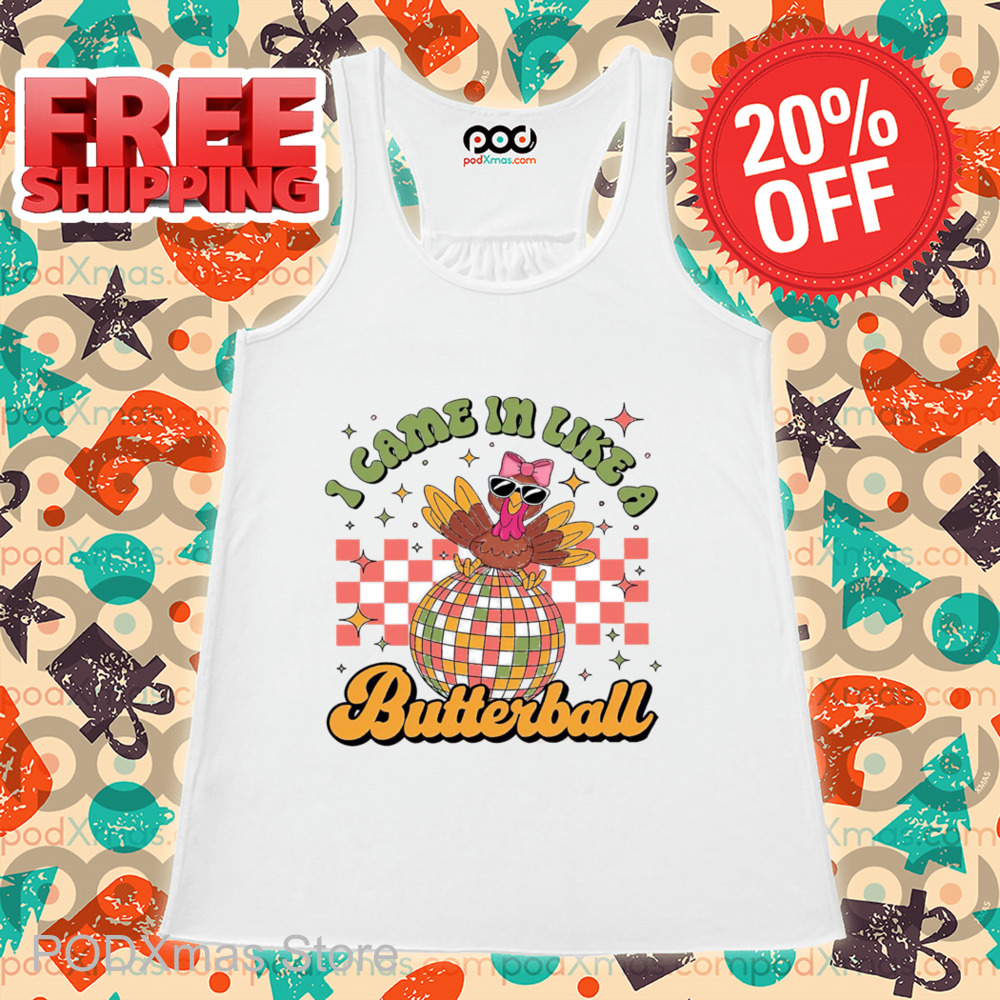 Turkey Disco Ball I Came In Like A Butterball Retro 2024 Shirt