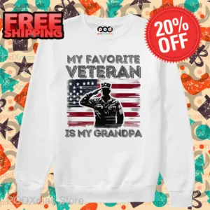 Veterans Day My Favorite Veteran Is My Grandpa 2024 Shirt
