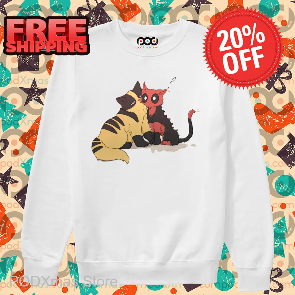 Wolverine Deadpool Cat Cuddle 2024 Shirt