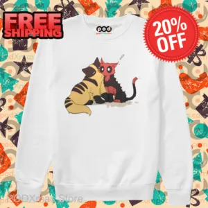 Wolverine Deadpool Cat Cuddle 2024 Shirt
